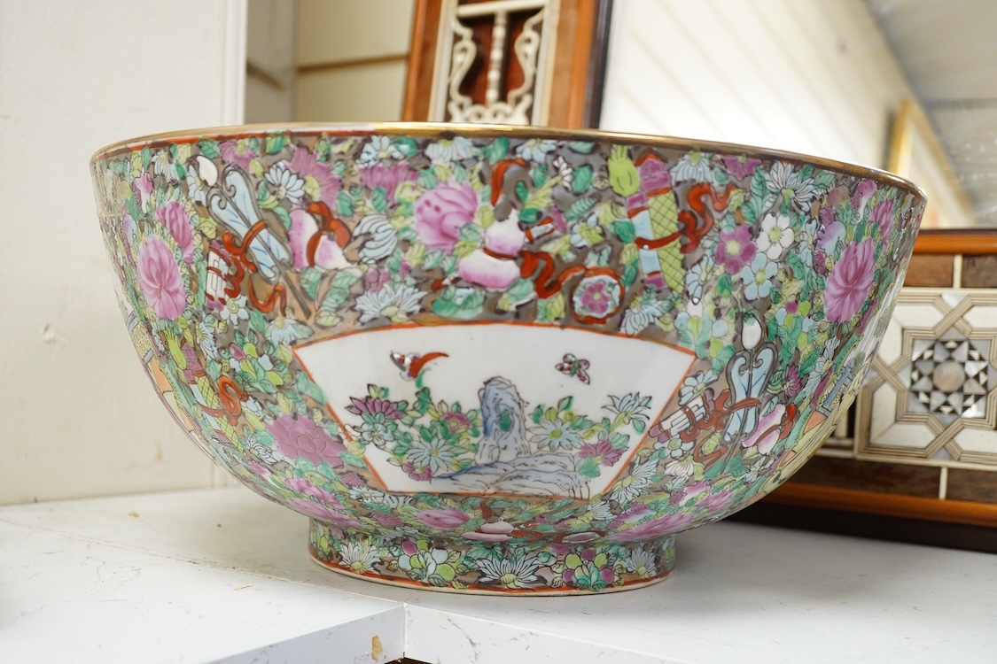 A Chinese famille rose punch bowl, 40.5cm diameter.